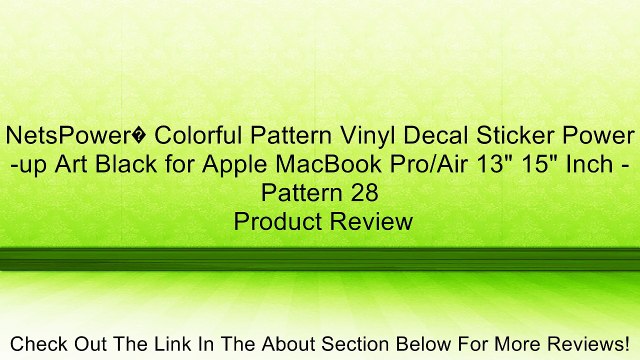 NetsPower� Colorful Pattern Vinyl Decal Sticker Power-up Art Black for Apple MacBook Pro/Air 13 15 Inch - Pattern 28 Review