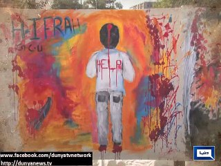 Students show solidarity with APS School victims through their paintings in Lahore