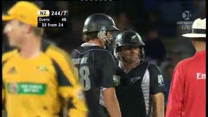 Mitchell Johnson and Scott Styris clash