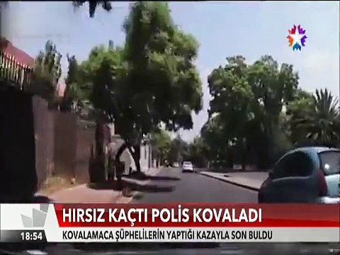 Hırsız kaçtı polis kovaladı kovalamaca hırsızların ağaca çarpmasıyla son buldu