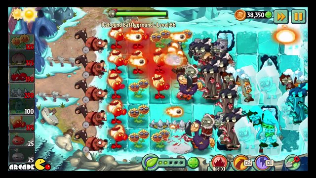 Plants vs Zombies 2 MASSIVE WEASELS Level 87 Icebound Battleground! (Frostbite Caves Part 2)