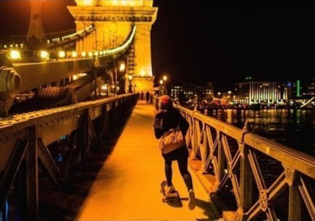 Skating Around Budapest at Night