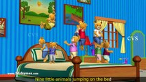 Ten Little Teddy Bears Jumping on the Bed Song - 3D Animation Nursery Rhymes for Children