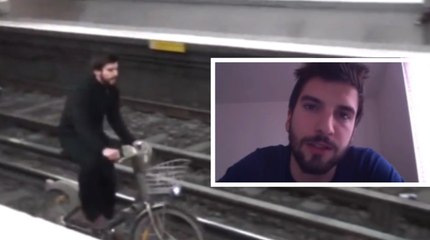 Il explique pourquoi il a roulé en Velib sur les rails du métro