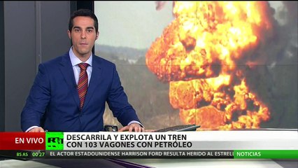 Se incendian varios vagones con petróleo al descarrilarse un tren en Estados Unidos