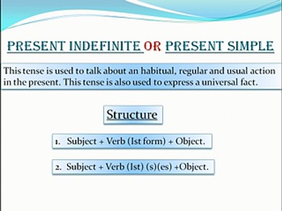 Simple Present Tense (Present Indefinite)