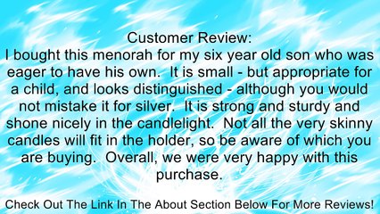 Rite-Lite Judaica Polished Silvertone Menorah Review