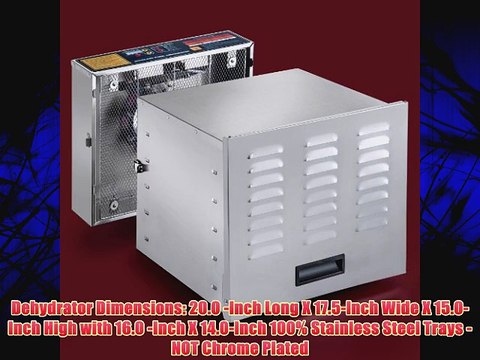 STX INTERNATIONAL Dehydra STX-DEH-1200W-XLS 10-Tray Stainless Steel Digital Food Dehydrator