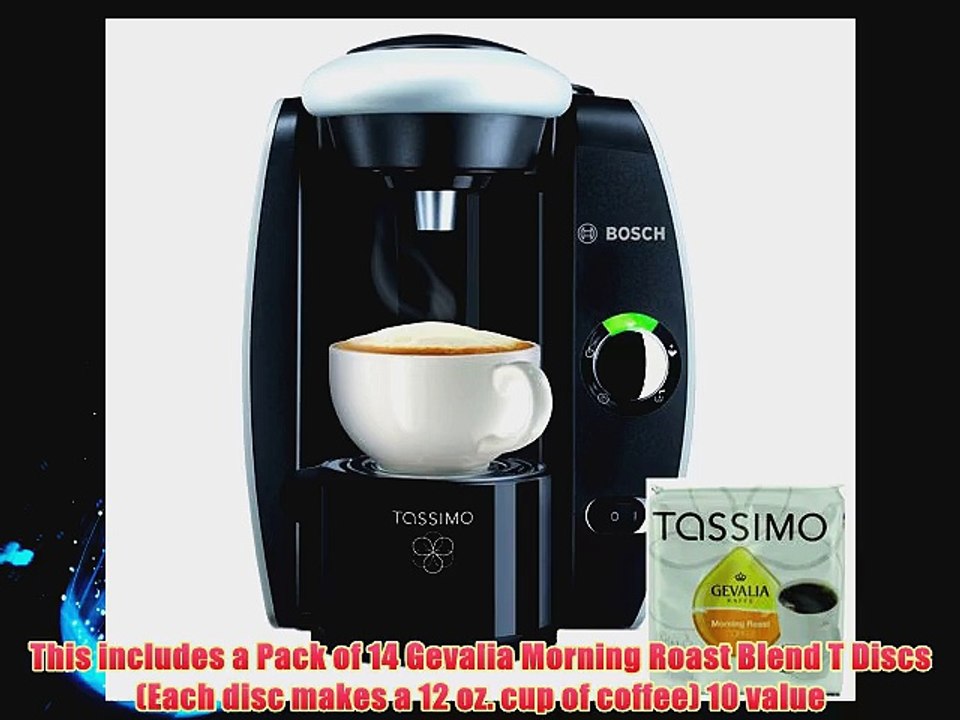 Bosch Tassimo T45 Beverage System and Coffee Brewer with Pack of T Discs Black and Silver