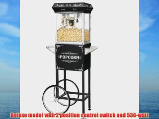 Great Northern Popcorn Black 4 oz. Ounce Foundation Old-Fashioned Popcorn Popper and Cart