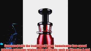 Homeleader® slow juice extractor 150-Watt for all fruit and vegetable cool bright red