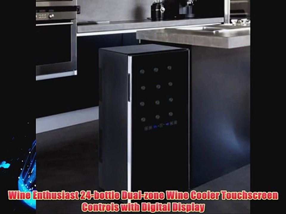 Wine Enthusiast 24bottle Dualzone Wine Cooler Touchscreen Controls