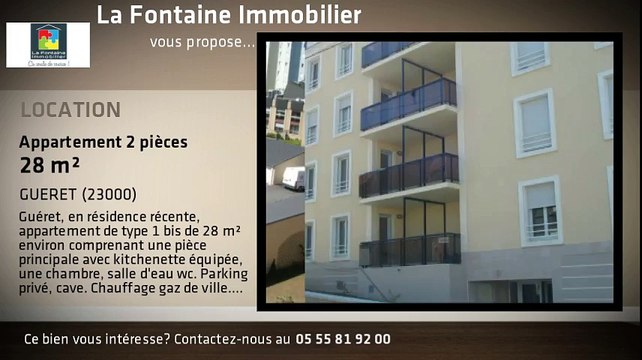 A louer - Appartement - GUERET (23000) - 2 pièces - 28m²