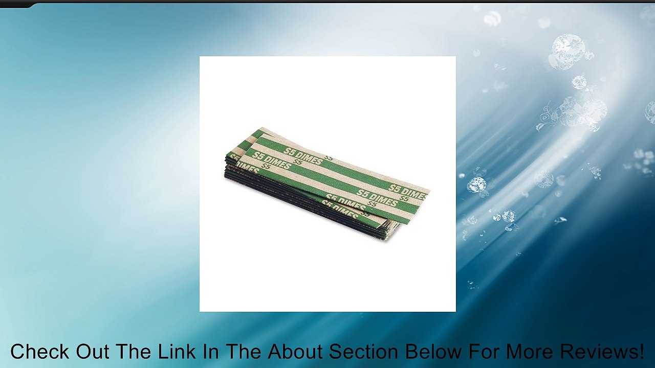 Flat-Packed Kraft Tubular Coin Wrappers, Dime, $5.00 Capacity, Green, 1000/Box MMF216020002 Review