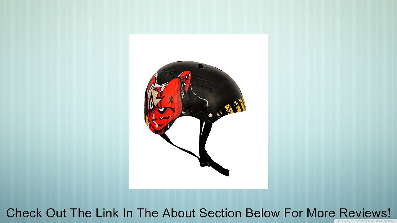 Punisher Skateboards Teddy 11-Vent Skateboard Helmet, Youth Size Medium, Black Review