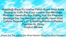 Wowlife@ Black Pu Leather Fetish Bdsm Wrist Ankle Restraints Cuffs Pair Furry Leather Sex Bondage Restraint Handcuffs Sex Flirting Tool Sm Pleasure Bondage Sex Toy Restraint Handcuffs Hand Wrist Cuffsfor Beginners  1*a Wowlife Premium Padded Pouches for X
