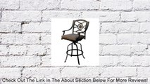 Darlee Ten Star Swivel Cast Aluminum Outdoor Patio Bar Stool With Cushion - Antique Bronze Review