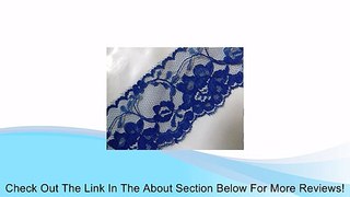 30 Yards Delicate Embroidered Royal Blue Chantilly Floral Lace 2 1/2