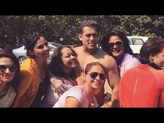 Shirtless Salman Khan Celebrates Holi With Family