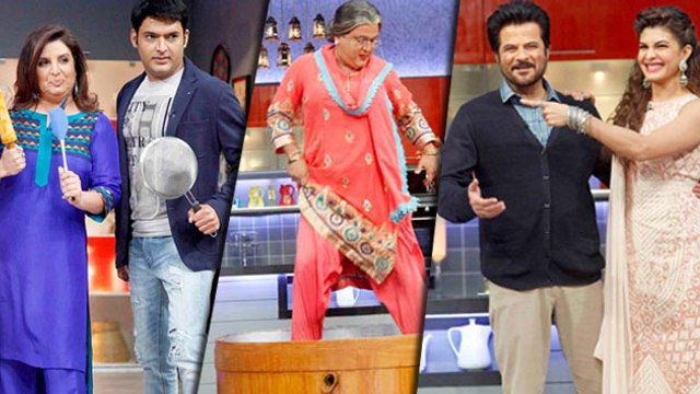 Kapil Sharma, Jacqueline Fernandez & Anil Kapoor, Daawat Pics | Farah Ki Daawat