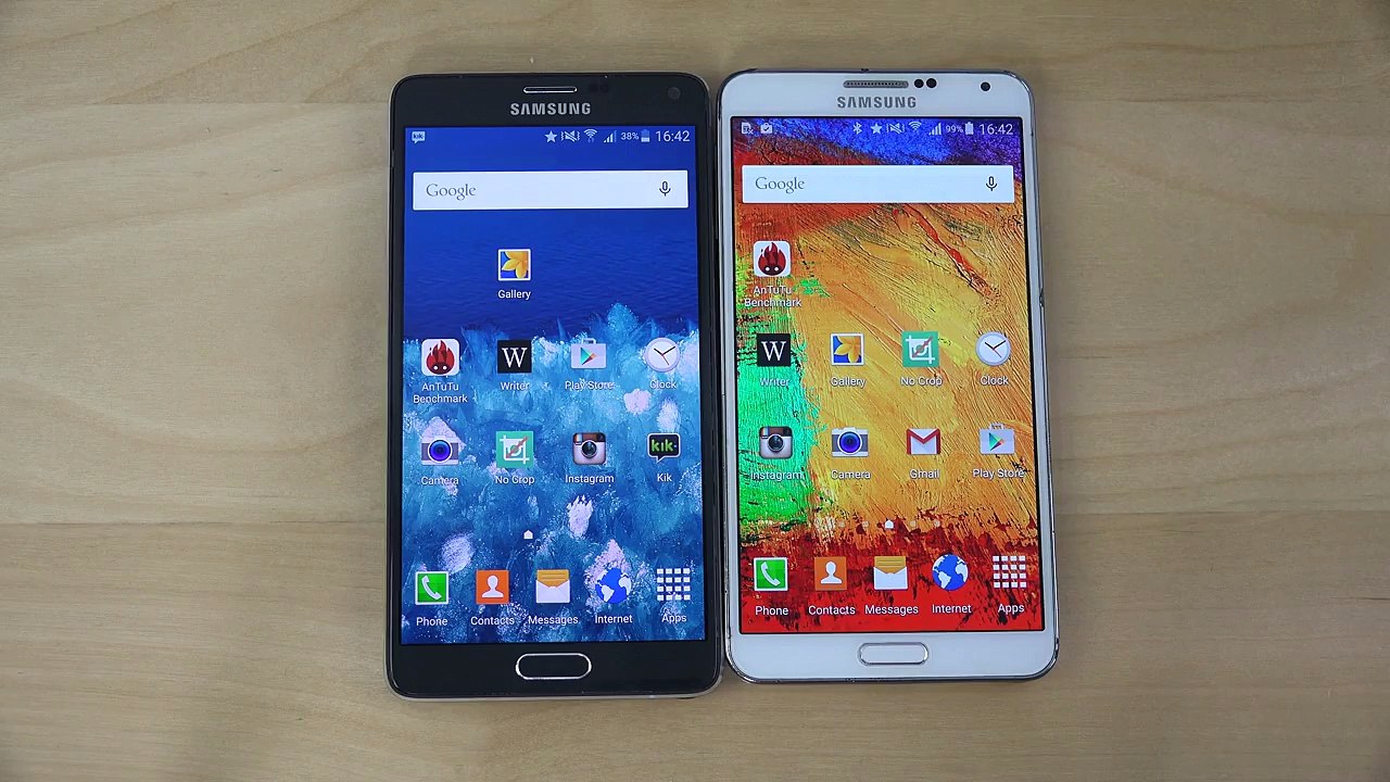 Official Android 5.0 Lollipop  Samsung Galaxy Note 4 vs. Samsung Galaxy Note 3 AnTuTu Speed Test