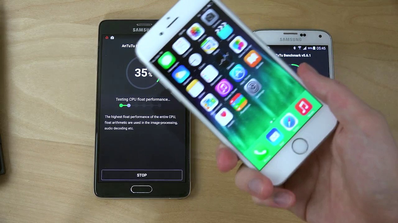Official Android 5.0 Lollipop  Samsung Galaxy Note 4 vs. Samsung Galaxy S5 AnTuTu Speed Test
