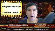 Arizona Wildcats vs. Stanford Cardinal Free Pick Prediction NCAA College Basketball Odds Preview 3-7-2015