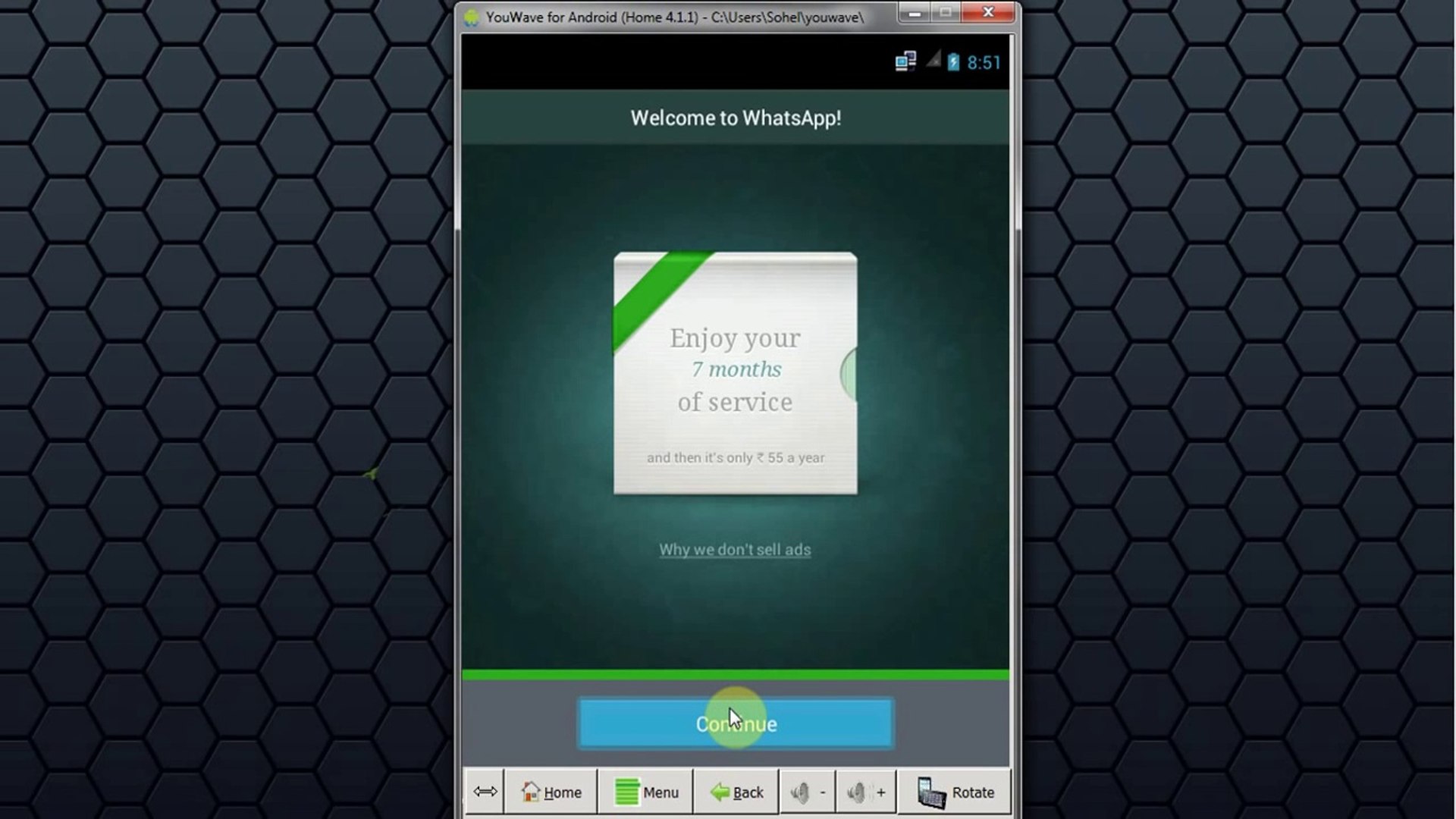⁣How to install Whatsapp on PC using youwave 4.0.4 [HD + Narration]