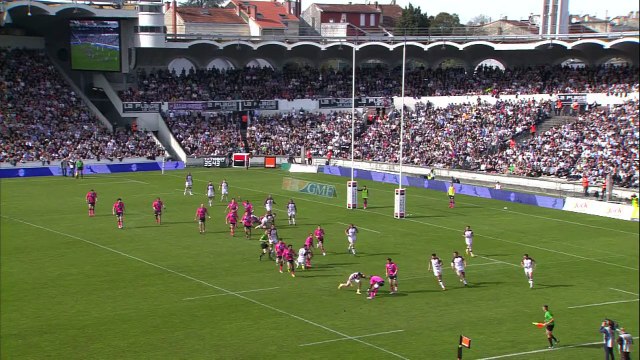 TOP14 - Bordeaux-Stade Français: Essai Rabah Slimani (PAR) - J19 - Saison 2014/2015