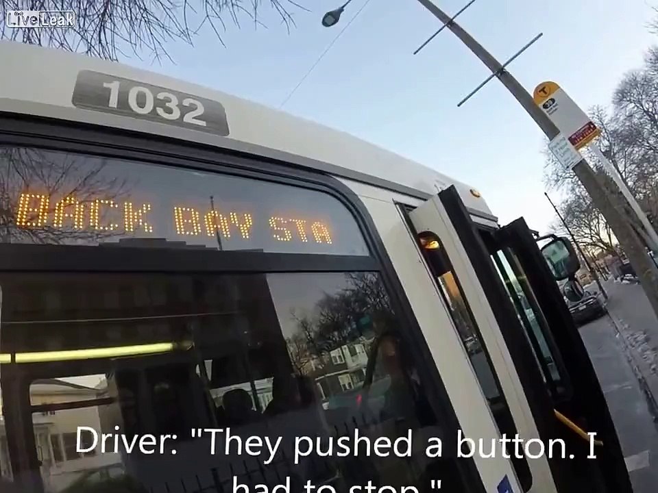 Bus driver berated by bike rider for lane blocking