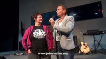 10 years of plantar fasciitis spurs healed & lady a sceptic! - John Mellor Healing Ministry