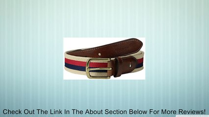 Tommy Hilfiger Men's Casual Fabric Belt with Ribbon Overlay and Leather Tabs Review