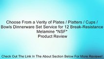 Choose From a Verity of Plates / Platters / Cups / Bowls Dinnerware Set Service for 12 Break-Resistance Melamine *NSF* Review
