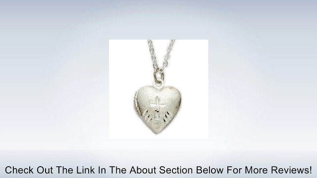 Silver Plated Heart Locket Etched Cross Pendant Children's Religious Jewelry First Communion Gifts w/Chain Necklace 16 Length Review
