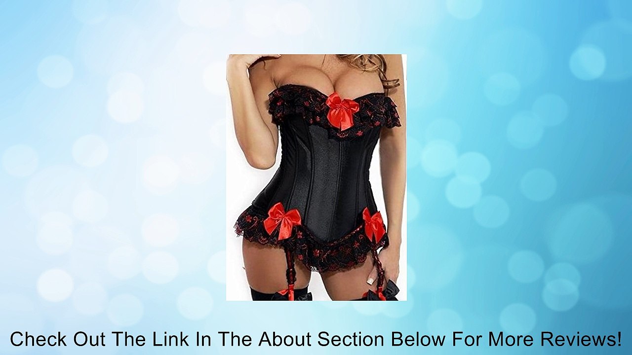 Womens Corset Bustier bow lace corset bodice 2 colors Review