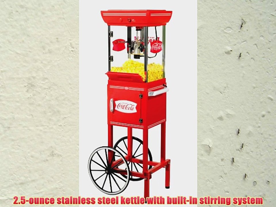 Nostalgia Electrics Coca-Cola Series CCP399COKE 48 Old Fashioned Movie Time Popcorn Cart