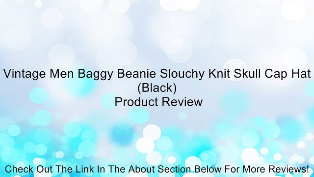Vintage Men Baggy Beanie Slouchy Knit Skull Cap Hat (Black) Review