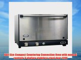 Cadco OV-013SS Half Size Catering Convection Oven with Stainless Door and Manual Controls 120-Volt/1450-Watt