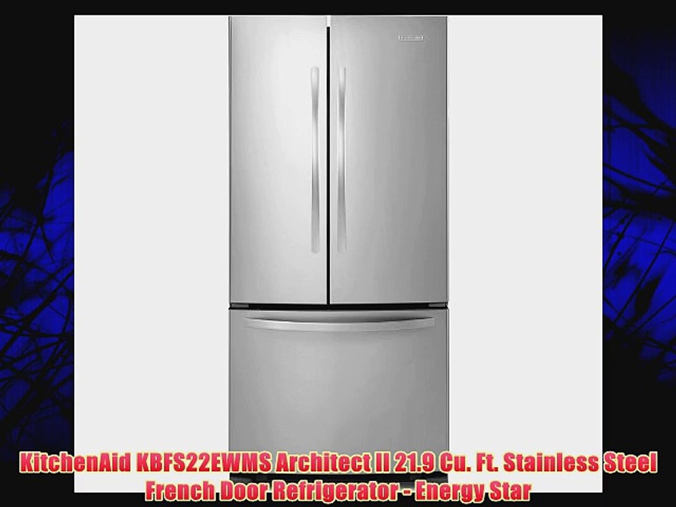 KitchenAid KBFS22EWMS Architect II 21.9 Cu. Ft. Stainless Steel French Door Refrigerator -