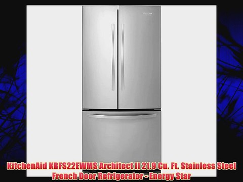 KitchenAid KBFS22EWMS Architect II 21.9 Cu. Ft. Stainless Steel French Door Refrigerator -