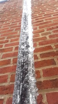 Ice on frozen pipe melting from the inside out