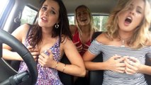 3 hot girls singing Bohemian Rhapsody in a car