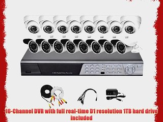 iPower Security SCCMBO0015-1T 16 Channel 1TB HDD Full D1 DVR Security Surveillance System with