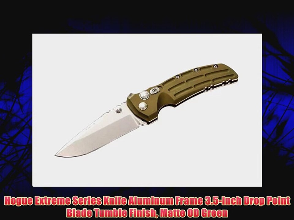 Hogue Extreme Series Knife Aluminum Frame 3.5-Inch Drop Point Blade Tumble Finish Matte OD