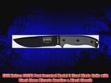 ESEE Knives 6SCPB Part Serrated Model 6 Fixed Blade Knife with Black Linen Micarta Handles