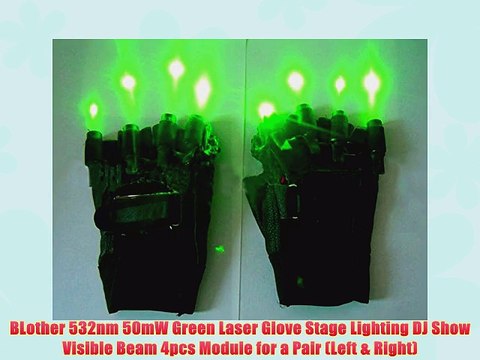 BLother 532nm 50mW Green Laser Glove Stage Lighting DJ Show Visible Beam 4pcs Module for a