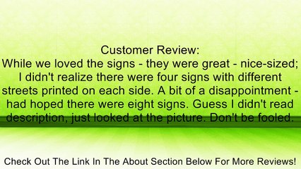 Beistle 50094 4-Pack NYC Street Sign Cutouts, 4-Inch by 24-Inch Review