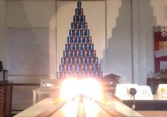 Smashing a Pepsi Pyramid Using Hydrogen Rockets