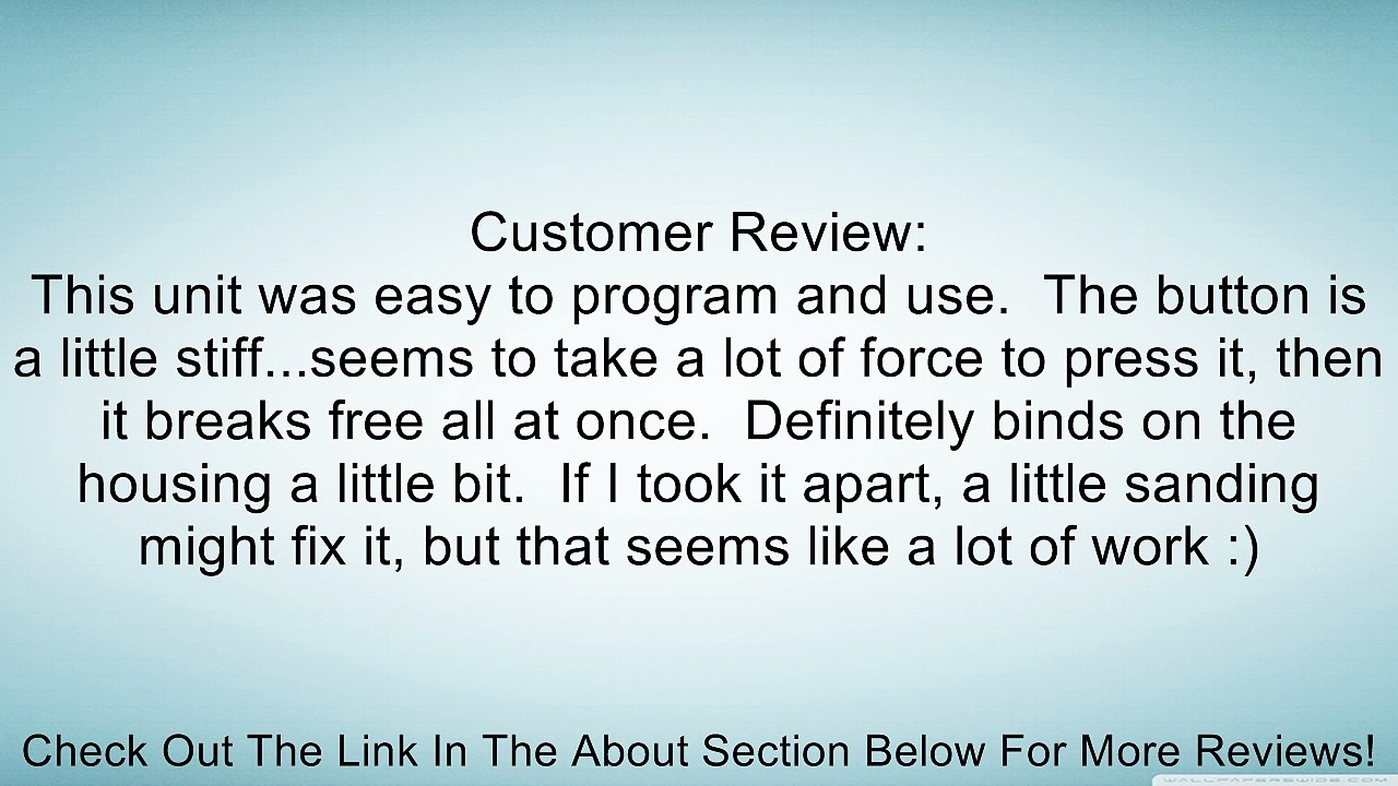 Linear MCT-1 MegaCode Gate or Garage Door Opener Remote Review