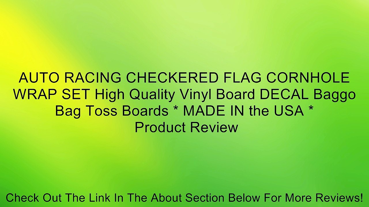 AUTO RACING CHECKERED FLAG CORNHOLE WRAP SET High Quality Vinyl Board DECAL Baggo Bag Toss Boards * MADE IN the USA * Review